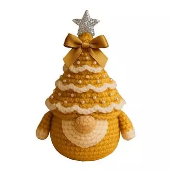 DIY Crochet Christmas Tree Gnome Kit Beginner-Friendly Handmade Xmas Tree Gnome Craft Kit Knitting Holiday Decoration