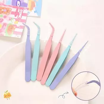 DIY цветной заостренный зажим для локтя макарон розовые ресницы ручной работы пинцет из нержавеющей стали Pointy чёрный