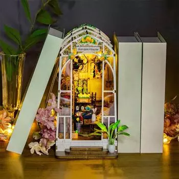 DIY деревянный садовый дом с мебелью 3D миниатюрная модель дома настольное мини-здание