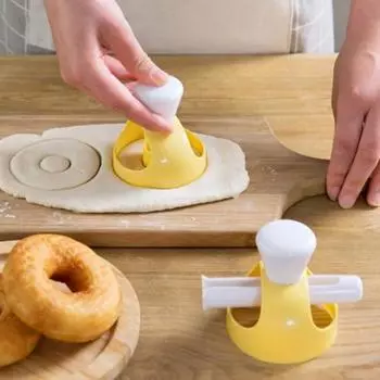 DIY форма для пончиков, резак для еды, десертов, хлеборезка, форма для торта, кулинария, тиснение, инструменты для украшения, кухонные аксессуары для выпечки жёлтый