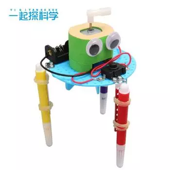 DIY Graffiti Robot Scientific Small Hand Work Material Package Stem Maker Education Children s Educational Toys зелёный