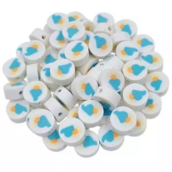 DIY Handmade Materials for Earrings with Weather Symbols Fashion Soft Pottery Beads 20pcs Necklaces Jewelry Marking Rain
