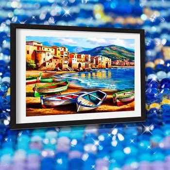 DIY Кристалл Полный дрель Алмазная картина 5D Набор для вышивки крестом Мозаика Круглый горный хрусталь 20X30CM