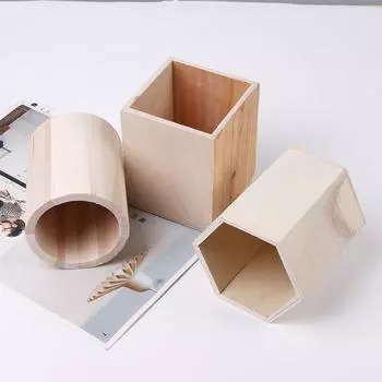 DIY Милые многофункциональные настольные принадлежности Канцелярские принадлежности Контейнер для карандашей Держатель для ручек Ящик для хранения Карандаши Деревянные