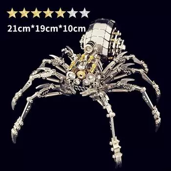 DIY Механическая Собранная Модель Насекомого Металлическая 3D Головоломка Обучающая Игрушка Подарок для Детей Cicada серебряный