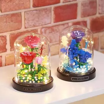 DIY Micro Flower Building Blocks Mini Bricks Частицы Eternal Life Цветы Домашний декор Сборка Головоломка Игрушка Дети Рождественские подарки