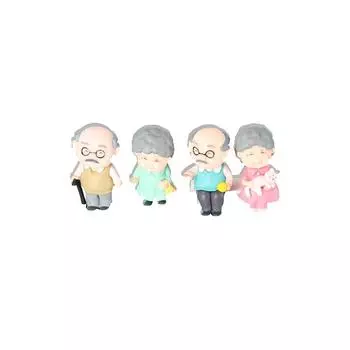 DIY Micro Landscape Valentine s Day Gift Crafts Miniatures Cake Ornament Old Couples Statue sit