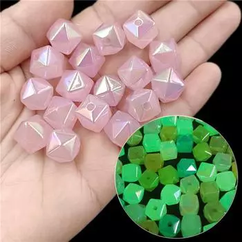 DIY Многогранный Куб Свободные Бусины 13 мм 10 Шт. Светящийся Браслет Ожерелье Желе Цвет Ручной Работы Креативный Материал Из Бисера Ювелирные Аксессуары синий