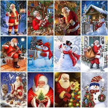 DIY мультфильм Sneeuwpop 5D Diamant Schilderen Volledige Ronde Boor Kerstman Diamant Borduurwerk Kerstcadeau Borduurpakketten Gift Full Round 20x30CM