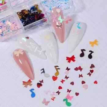 Diy Nail Art 6 Grids Mixed Manicure Flower Manicure Nail Charm Manicure Accessories style 5