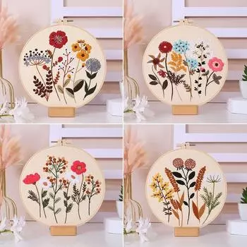 DIY нитки пяльцы для вышивания украшения дома вышивка крестом цветок набор для вышивания иглы комплект