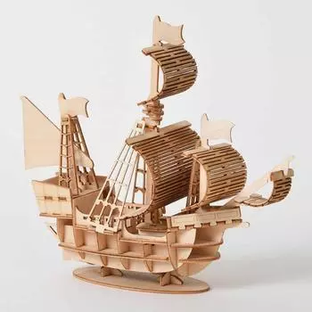 DIY Парусный корабль Игрушки 3D Деревянный Головоломка Игрушка Сборка Деревянные Наборы Для Поделок Украшение Стола Для Детей Дети