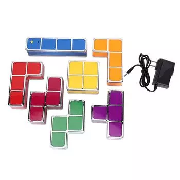 DIY Puzzle Stackable LED Light Настольная ночная лампа Блок Строительство Игра Украшения