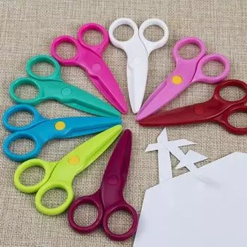 DIY Shear Household Kindergarden Student Craft 1PCS School Kid Child Handicraft Paper Snip Stationary Scissor Cut Safety Office зелёный