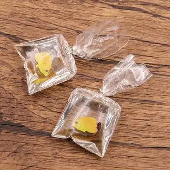 DIY Transparent Resin Simulated Goldfish Clown Fish Pocket Pendant Jewelry Jewelry Accessories 1pcs