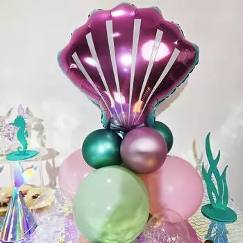DIY в форме ракушки, украшения из воздушных шаров, подводный мир, украшение для дня рождения, латексный шар, подарок для девочки, детский душ, вечерние поставки
