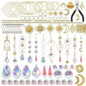 DIY Wind Chime Crystal Sun Catcher Ювелирные украшения Аксессуары Rainbow Maker Призма Шарм Украшения Материал Части
