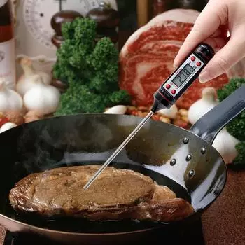 DIYWORK Зонд для мяса и еды Кухня Пособия по кулинарии Метеостанция Датчик температуры Температурный прибор Электронный цифровой термометр чёрный