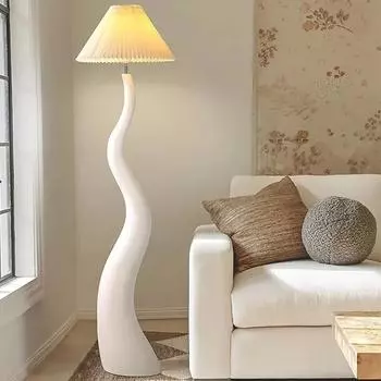 Дизайнерский кремовый смоляной напольный светильник LED E27 Atmosphere Vertical Desk Light для гостиной/модельной комнаты, украшения спальни, кабинета, студии, бара белый