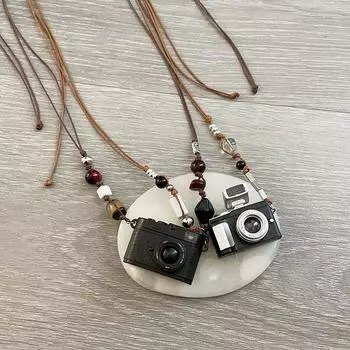 Дизайнерское ожерелье с подвеской Sense Click Flash Sound Camera, женское, нишевое, ретро, индивидуальное, универсальное, цепочка на шею, цепочка на свитер