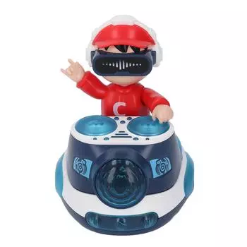 DJ Bouncing Beat Rock Boy Танцующая игрушка с музыкой Мигающий свет Универсальное колесо Автоматическое движение синий
