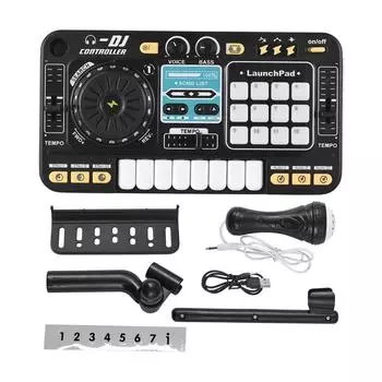 DJ контроллер для детей DJ проигрыватель дисков Электронная клавиатура BT DJ микшерный стол с регулируемым