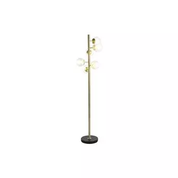 DKD Home Decor Торшер 42 x 42 x 170 см Стекло Черное Золото Металл 220 В 50 Вт