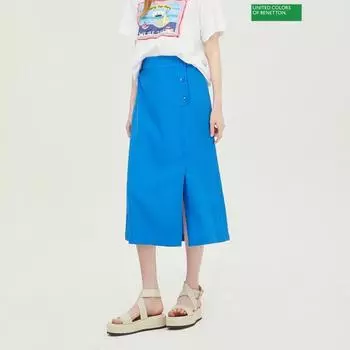 Длинная юбка Benetton Button Split Bask58331 RD_red/42