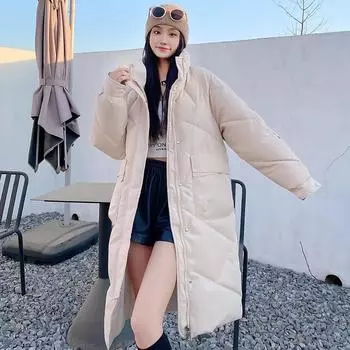 Длинная зимняя новая шляпа для зачистки 2023, корейская версия, облегающее модное теплое пальто M
