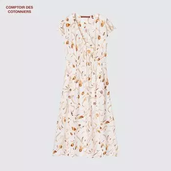 ДЛИННОЕ ПЛАТЬЕ С КОРОТКИМ РУКАВОМ, UNIQLO, ЯПОНИЯ, COMPTOIR DECOTONIER