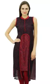 Длинное прямое платье Bimba Kurta Designer с кружевной отделкой, шикарное платье Kurti на заказ 10 малиновый