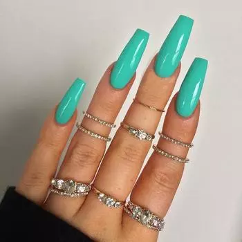 Длинные балетные серии Lake Blue накладные ногти