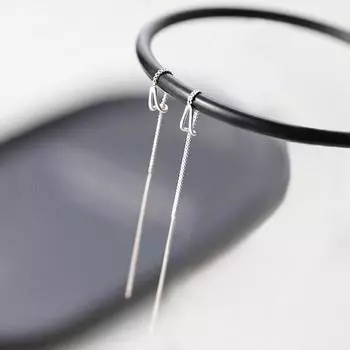 Длинные серьги-капли из стерлингового серебра 925 пробы с кисточкой и подвеской в форме капли воды для женщин и девочек, свадебные украшения eh578