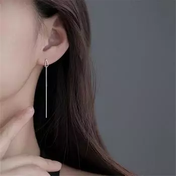 Длинные серьги-капли из стерлингового серебра 925 пробы с кисточкой и подвеской в форме капли воды для женщин и девочек, свадебные украшения eh578