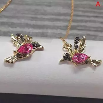 Длинные серьги-капли в форме колибри Серьги-подвески с кисточками в форме птицы A