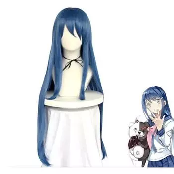 Длинный парик Danganronpa Maizono Sayaka, 100 см, карнавальный костюм Dangan Ronpa, термостойкие синтетические волосы, женские парики 100CM небесно-голубой