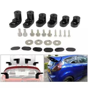 Для 14-on Ford Fiesta ST Billet T-6061 анодированный алюминий с болтовым креплением, спойлер заднего крыла, люк, подъемник, удлинение чёрный