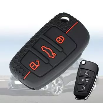 Для A1 S1 A3 S3 A4 A6 RS4 TT Q3 Q7 2005-2013 чехол для дистанционного ключа автомобиля, защитный чехол для кожи, силиконовый чехол для автоматического ключа, брелок без ключа чёрный