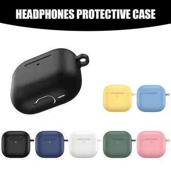 Для AirPods 4 чехол однотонный силиконовый чехол для Airpods поколения защита от царапин Sho Q1W0 Black-for airpods 4