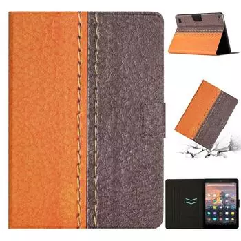 Для Amazon Kindle Fire HD 7 2019/2017/2015 чехол для планшета из натуральной кожи с прошивкой For Amazon Kindle Fire HD 7 2019/2017/2015 зелёный