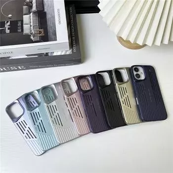Для Apple iPhone 16 Pro Max ароматерапия теплоотвод дышащий охлаждающий ПК чехол антиотпечатков пальцев защитная задняя крышка Shell For iPhone 16 чёрный
