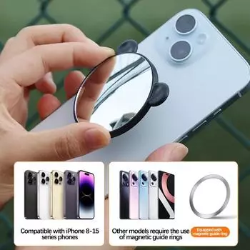 Для Apple Magsafe Магнитное Зеркало Для Селфи Телефон Телефон Задняя Камера Широкоугольный Видео Магнит Селфи Зеркала Для iPhone 16 15 14 13 белый