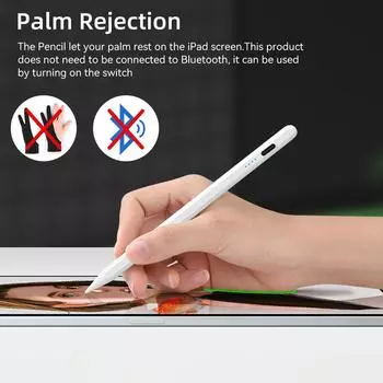 Для Apple Pencil 2 1 Отклонение ладони Дисплей питания Аксессуары для iPad iPad 2025 2025 2020 2019 2018 Pro 11 12.9 Air Mini Stylus Pen белый