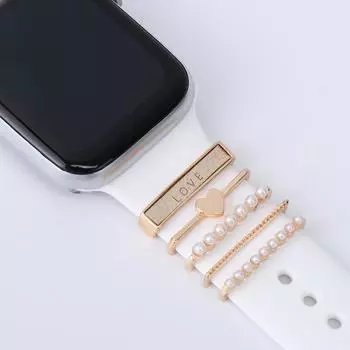 Для Apple Watch Band металлические подвески декоративное кольцо с бриллиантовым орнаментом умные часы силиконовый ремешок аксессуары для браслета iwatch