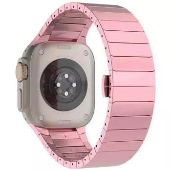 Для Apple Watch Series 10 42 мм/9 8 7 41 мм/SE (2023) SE (2022) SE 6 5 4 40мм/3 2 1 38мм Ремешок для мужских часов из цинкового сплава Pink