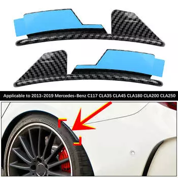 Для BENZ C117 CLA45 CLA180 CLA200 CLA250 AMG 2013-2019 Задний бампер Расширители крыльев Брызговики Арки Колесные брови Губы чёрный