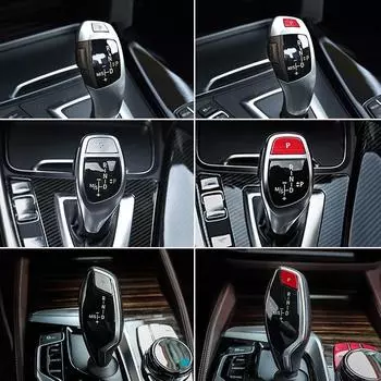 Для BMW 1 2 3 4 5 6 7 серии 3GT 6GT X3 X4 X5 X6 серебристо-красный 1 * кнопка переключения передач P-файл, декоративная наклейка с блестками B style silvery