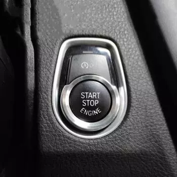 Для BMW 1 2 3 4 серии X1 F48 F20 F21 F30 F32 F33 F34 F36 F45 F46 Кнопка запуска двигателя автомобиля Наклейки Брелок для ключей зажигания Отделка Крышка серебряный