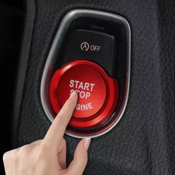 Для BMW 1 2 3 4 серии X1 F48 F20 F21 F30 F32 F33 F34 F36 F45 F46 наклейки на кнопку запуска двигателя автомобиля брелок для ключей зажигания отделка крышки жёлтый