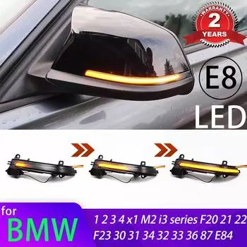 Для BMW 1 2 3 4 X1 M Series F20 F30 F34 F36 E84 F87 i3 динамический черный светодиодный указатель поворота последовательное зеркало заднего вида 1pc Right Side